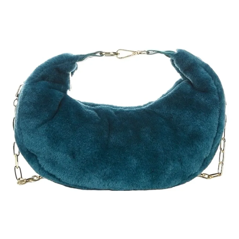 Jules Kae Luna Vegan Faux Fur Crossbody Clutch Hobo Bag